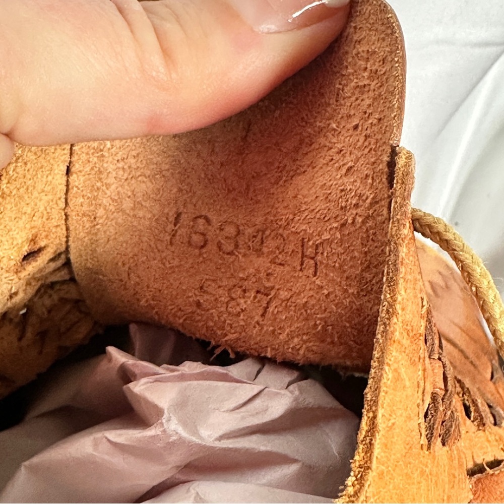 Saturday Knights Vintage Woven Leather Huarache Oxfords Tan Brazil Women’s 10 - Picture 13 of 15